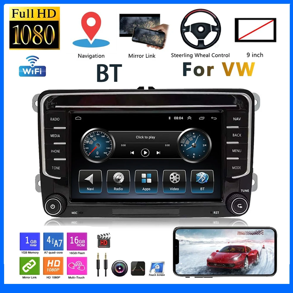 Автомобильный mp5-плеер 7 дюймов Android 10 1 + 16 ГБ FM AM стерео радио зеркальная связь