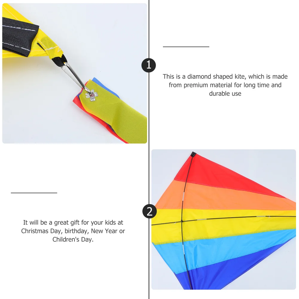 

Kids Long Tail Diamond Shaped Kites Colorful Easy to Fly Kites Outdoor Kites
