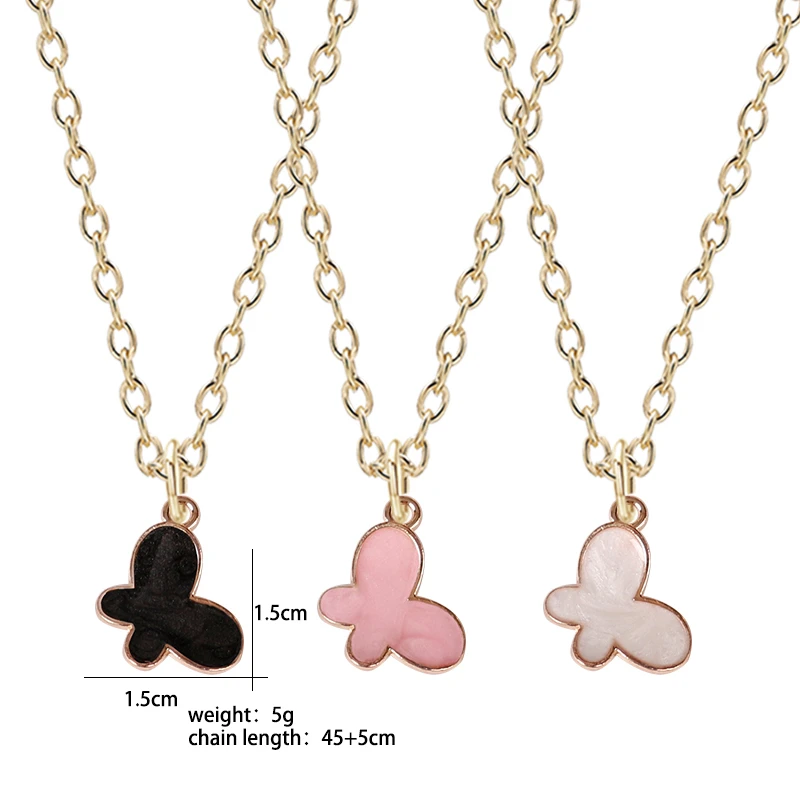 

Acrylic Material Colorful Enamel Butterfly Necklace Lady Alloy Metal Clavicle Chain Cocktail Party Charm Lady Jewelry Gift