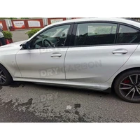 For BMW 3 Series G20 2019 2020 Dry Carbon Fiber Side Skirts Door Bumper Extension Lip Cover Car Styling