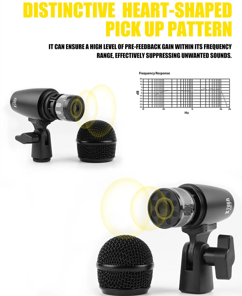 Набор микрофонов XTUGA MI7P с проводным динамическим барабаном (полностью