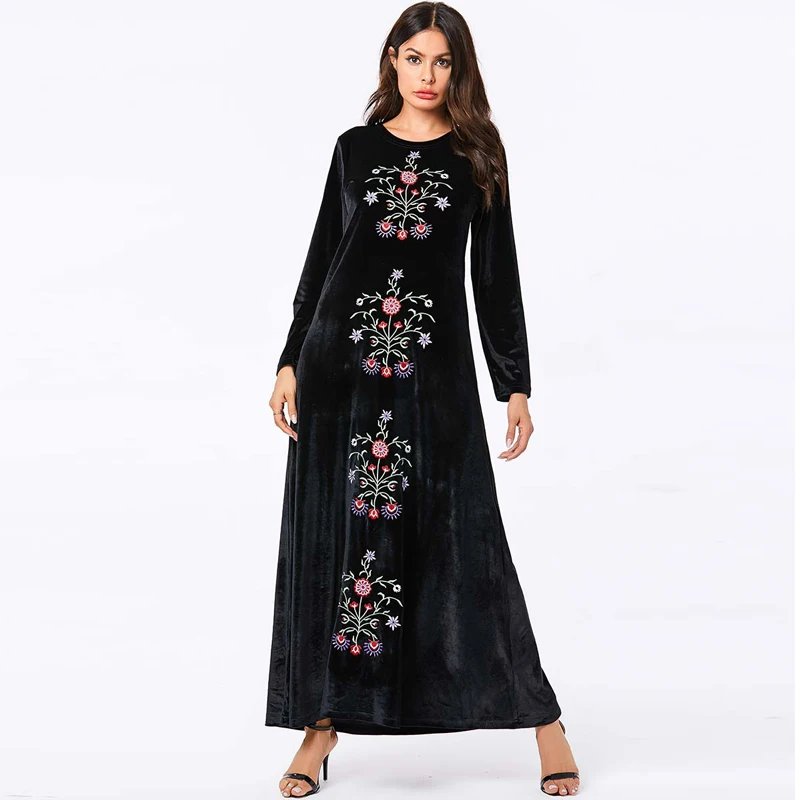 Бархатный Дубай Abaya Турция мусульманский хиджаб платье кафтан Caftan турецкая