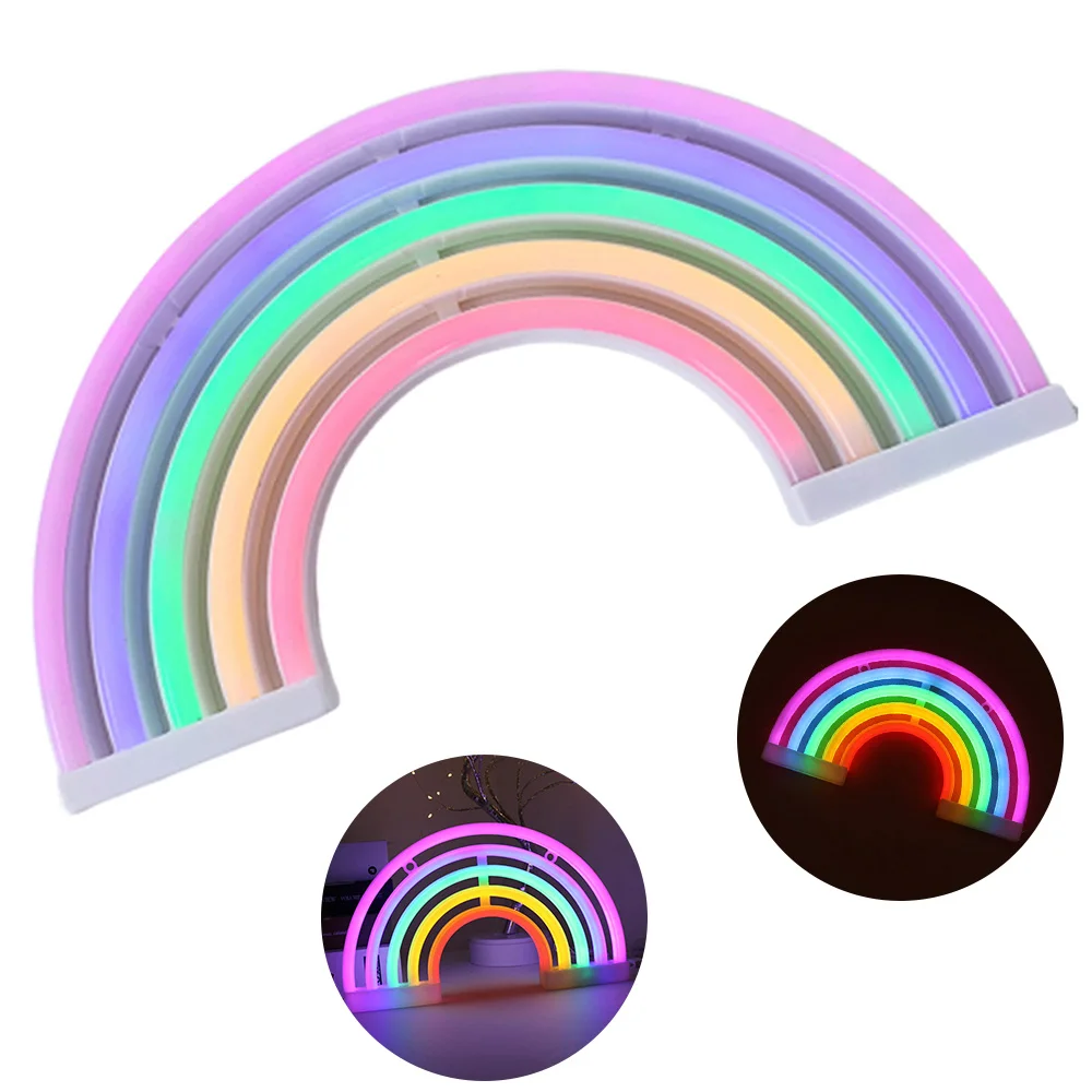 

Fashion Rainbow Neon Sign LED Rainbow Light Lamp for Dorm Decor Rainbow Decor Neon Lamp Wall Decor Christmas Neon Bulb Tube