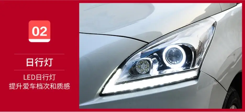 2шт 2013 год, автомобильные фары bupmer для peugeot 3008 светодиодные дневные ходовые огни на передних фарах HID ксенон, противотуманная фара для peugeot 3008