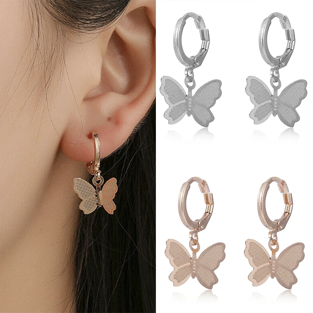 

Cute Romantic Style butterfly Titanium Steel Stud Earrings Female Earrings Hot Sale animal Earrings appointment Jewelry