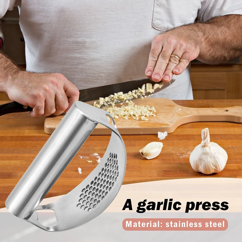

Two In One Garlic Press,Beer Corkscrew, Stainless Steel Garlic Press Rocker, Creative Hand Press Garlic Tools Kitchen Gadgets