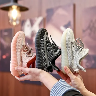 2019 Новые девушки спортивный non-slip светящееся кружево обувь из сетчатого