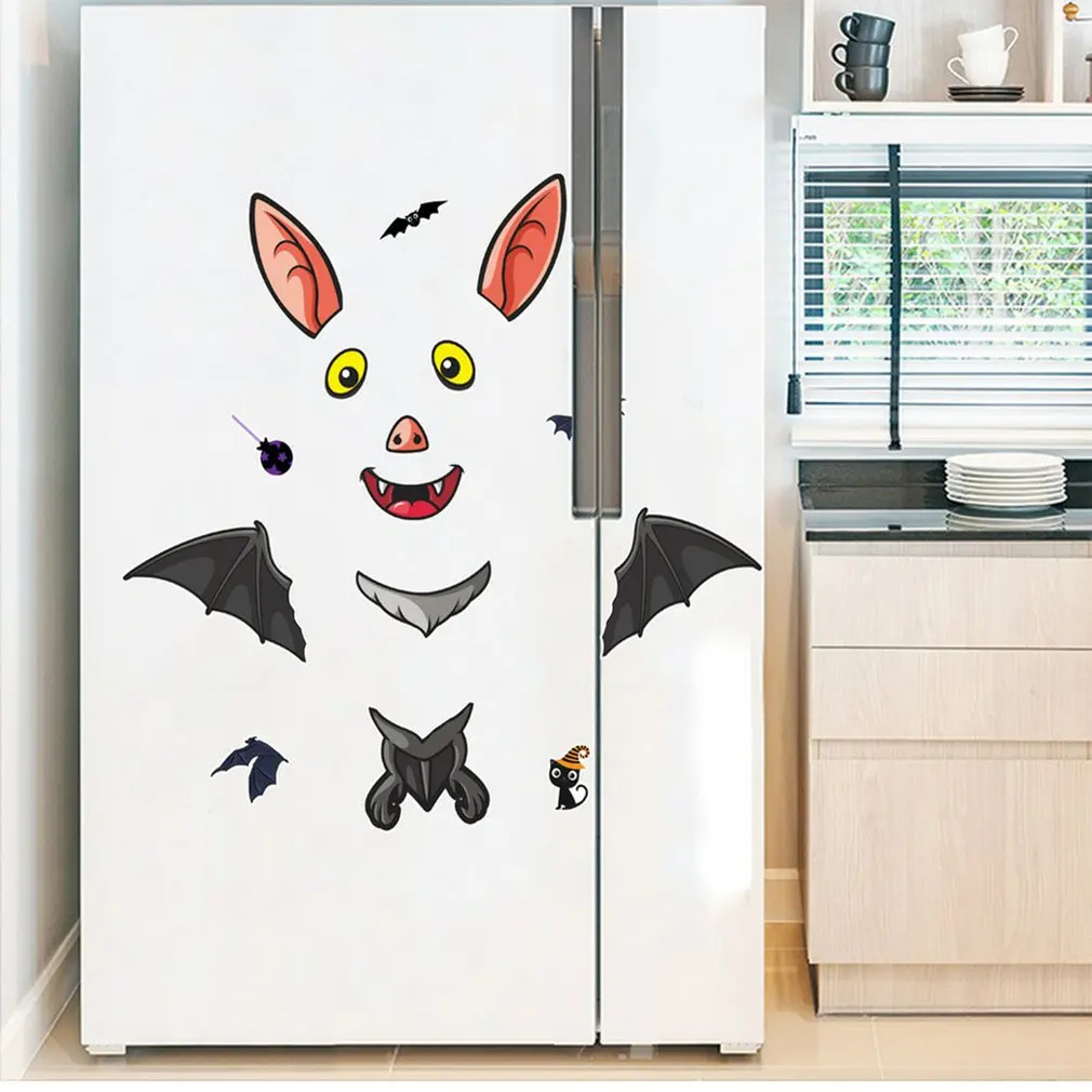 

Hot New Wall Sticker Halloween Magnetic Fridge Magnet Witch Bat Pumpkin Holiday Decoration Garage Door Decoration Fast Delivery