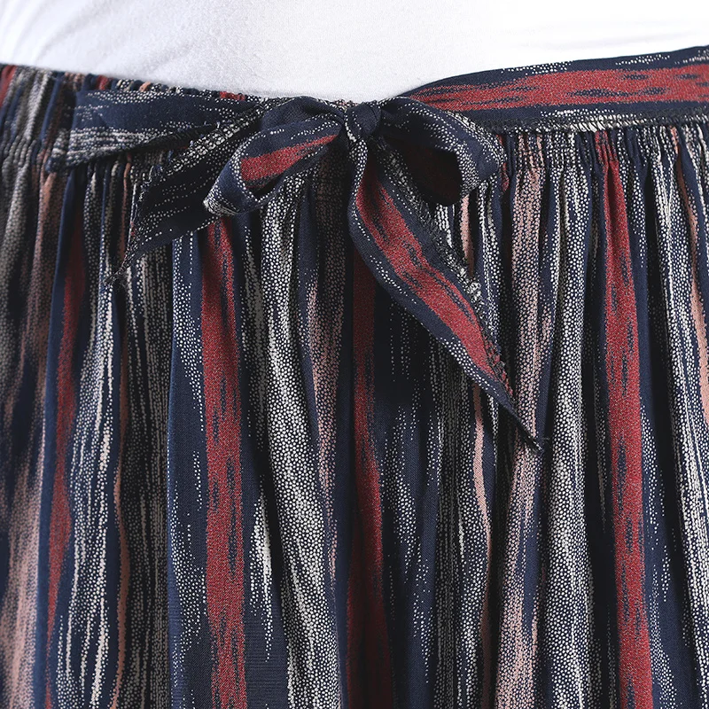 

New Summer Print Casual Cotton Fabric Trousers Women Wide Leg Pants Loose and Comfortable Loose Pants straight-leg pants Female