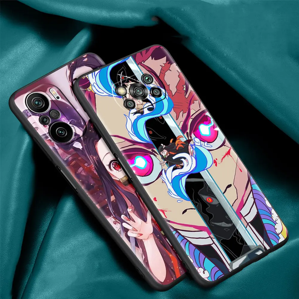 case for xiaomi mi poco x3 nfc m3 pro f3 gt 11 10 9t 10t lite 5g pocophone f1 black soft phone fundas anime demon slayer free global shipping