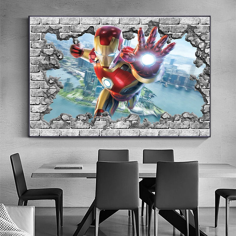 

Marvel Anime Spiderman Poster Avengers Superhero Captain America Superman Family Wall Art Gift Ideas Boy Girl Home Decoration
