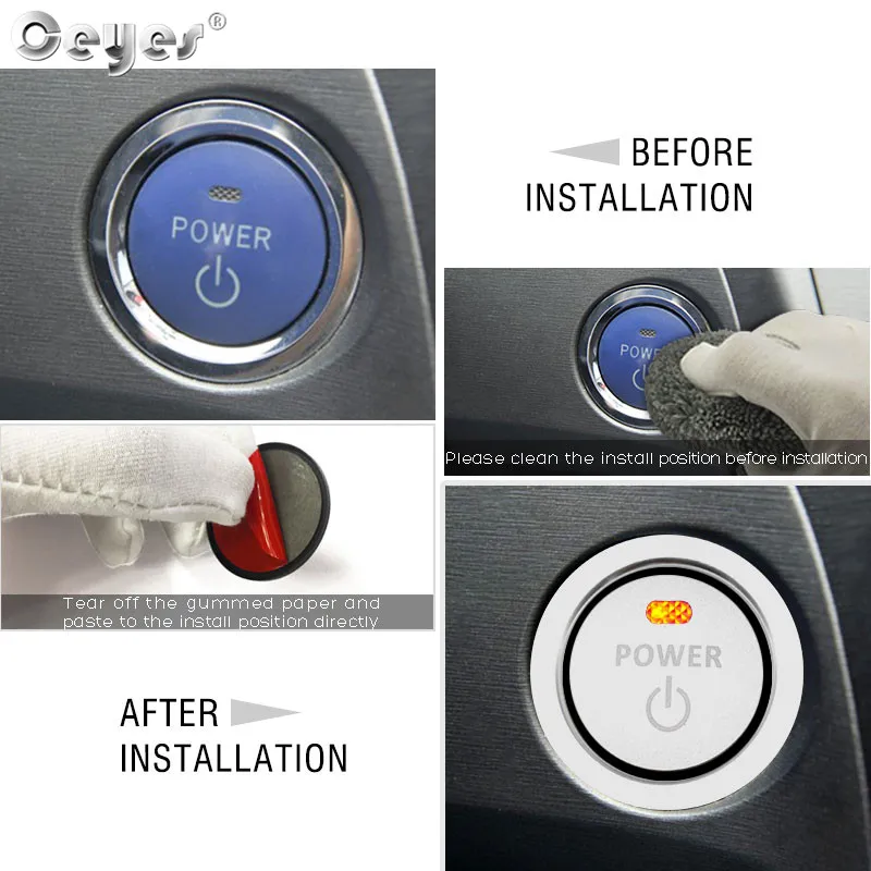 Аксессуары Ceyes для стайлинга автомобиля наклейка на двигатель кольцо запуска и