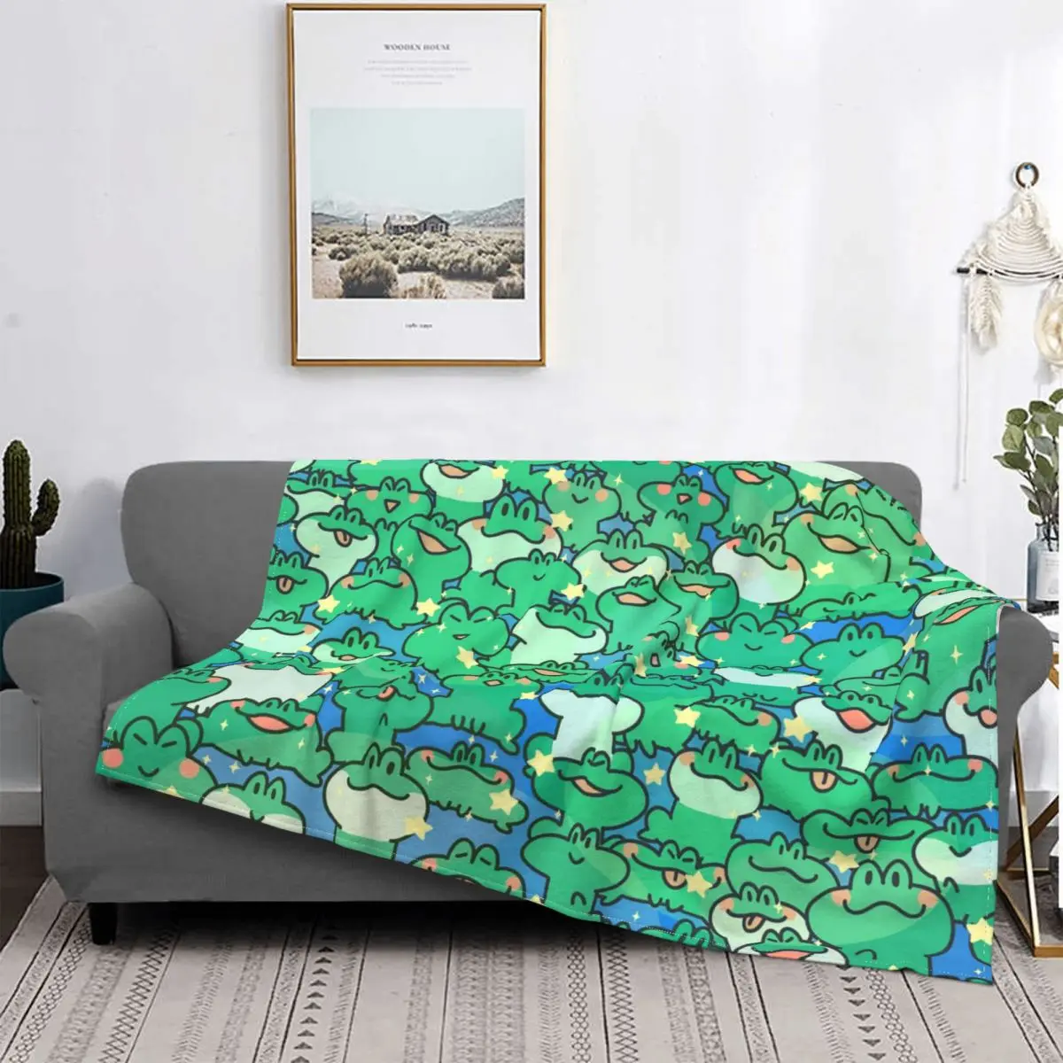 

Rana mantas de Anime de verano lindo Animal portátil ligero Delgado mantas para viajes de casa colcha