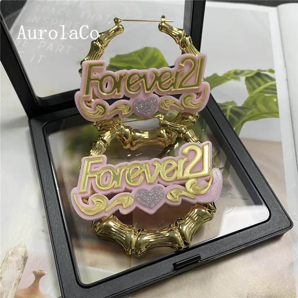 

AurolaCo Fashion Simple Personality Acrylic Cartoons Custom Name Earrings Cartoons Custom Name Earrings Christmas Gift for kids