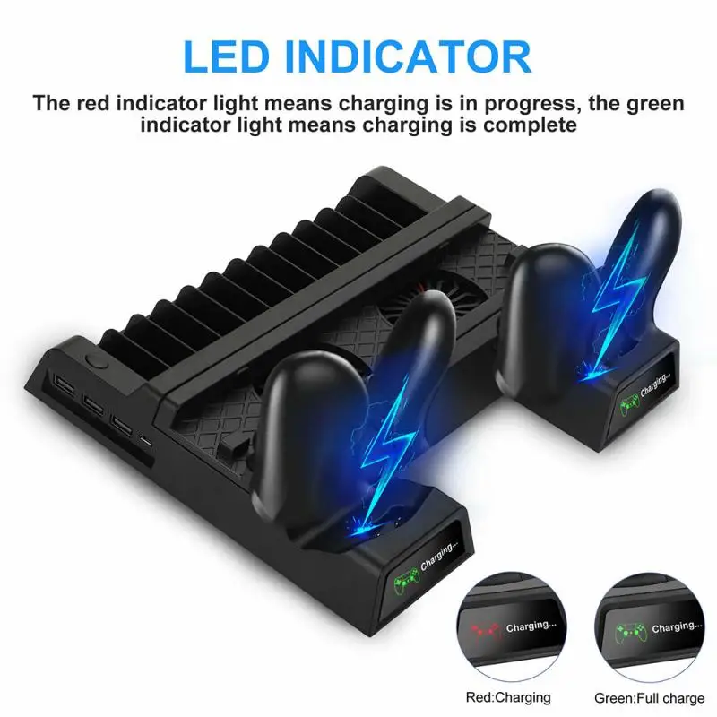 Бесплатная доставка 4 в 1 вентилятор охлаждения для двойной контроллер Зарядное