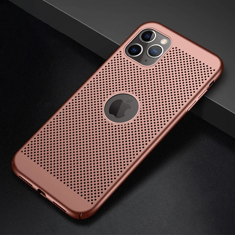 

Ultra Slim Phone Case For iPhone 11 12 Pro Max SE 2020 6 6s 7 8 Plus 5 5s SE X XS XR MAX Hollow Heat Dissipation Hard PC Cover