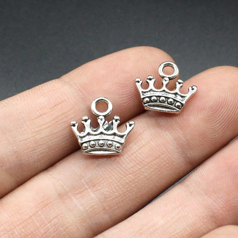 

Chxiuu части из сплава 13 × 14 мм 25 шт. античный серебряный цвет Корона шармы кулон для изготовления ювелирных изделий или Diy carфт браслет ожерелье