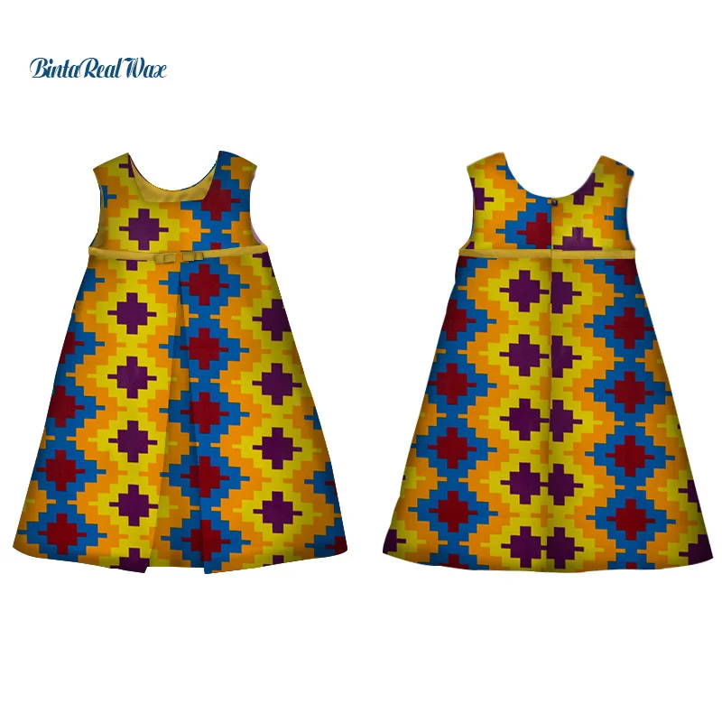 

Baby Girls A-Line Dresses Bazin Riche African Dresses for Kids Children Dashiki African Clothing Custom Patchwork Dress WYT213