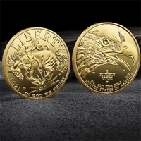 new style 30mm 2mm liberty coin embossed metal gold plated silver commemorative coin american eagle lucky personality gift