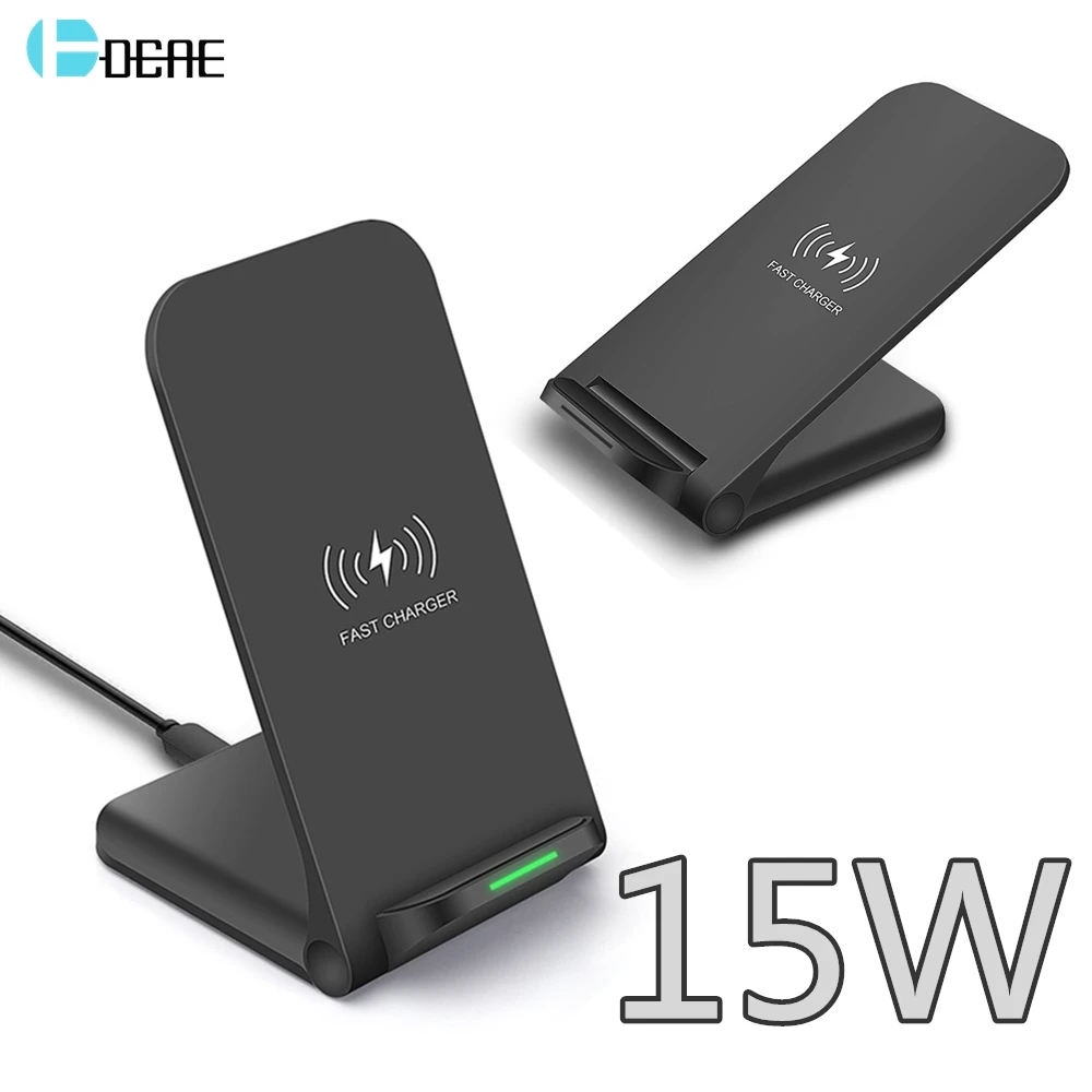 DCAE 15 Вт Qi Беспроводное зарядное устройство подставка для iPhone 11 Pro X XS 8 XR samsung S9 S10 S8 USB C быстрая зарядная станция телефон Быстрая зарядка