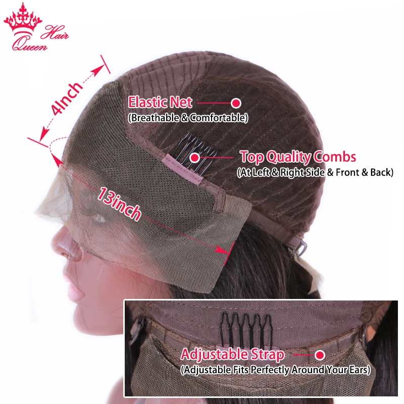 Продукты Queen Hair парики из человеческих волос на сетке спереди парик плотность 150