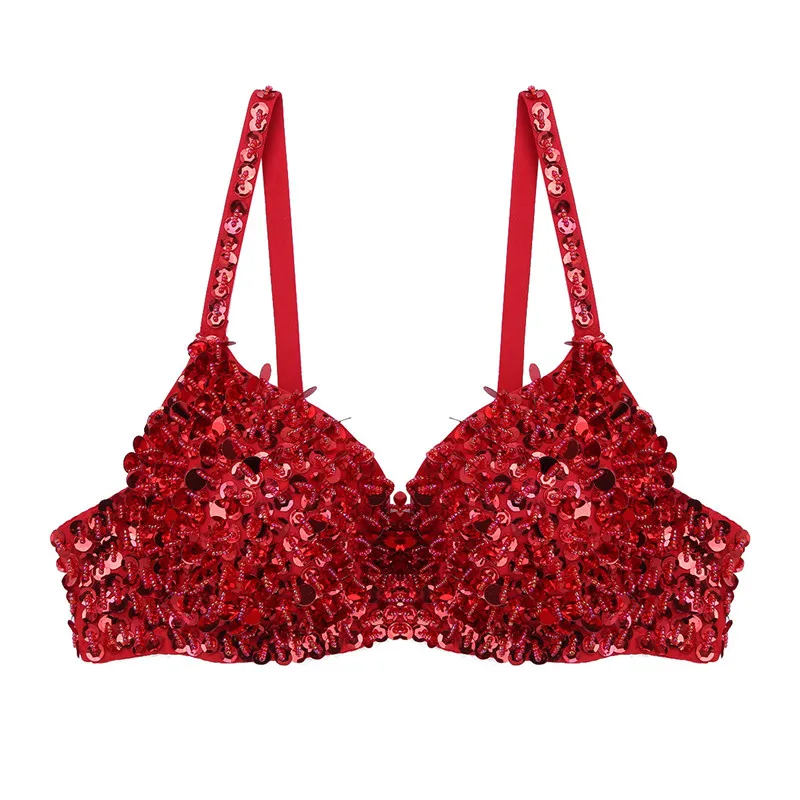 Женский костюм для танца живота с блестками и бисером | Тематическая одежда