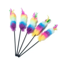 5pcslot short stick cat teaser feather stick cat toy for kitten funny cat training pet toys