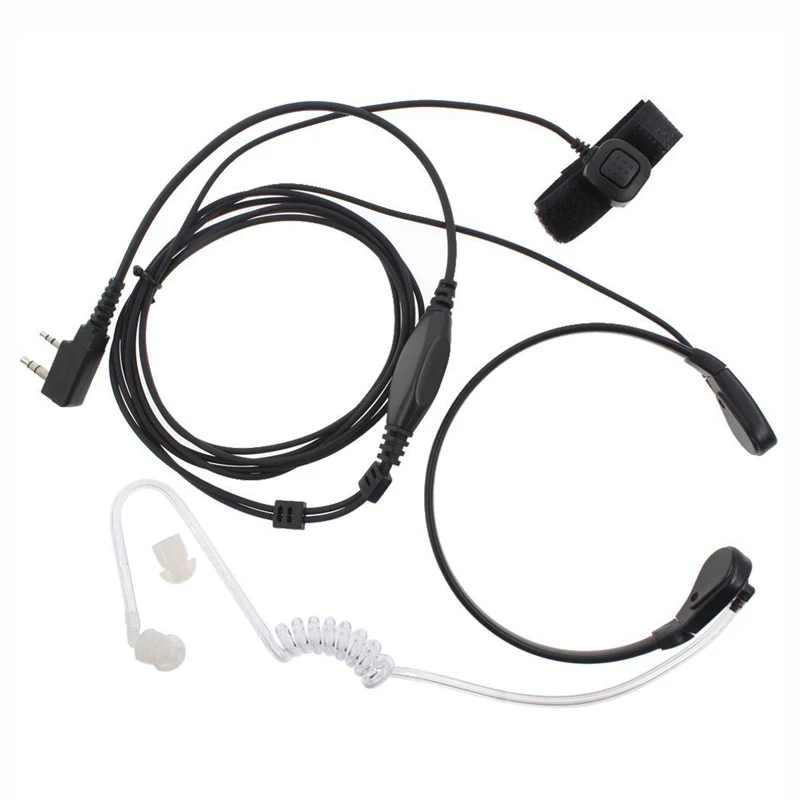 Для акустической трубки наушников PTT Mic гарнитура для Baofeng UV5R UV-82 Kenwood HYT Walkie Talkie Throat