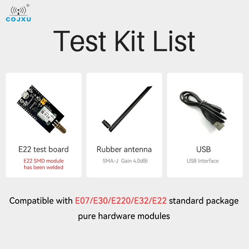 SX1268 Lora Test Board 868/915MHz Test Kit for E22-900M22S USB to TTL E22-900MBL-01 Compatible with E07/E30/E220/E32/E22