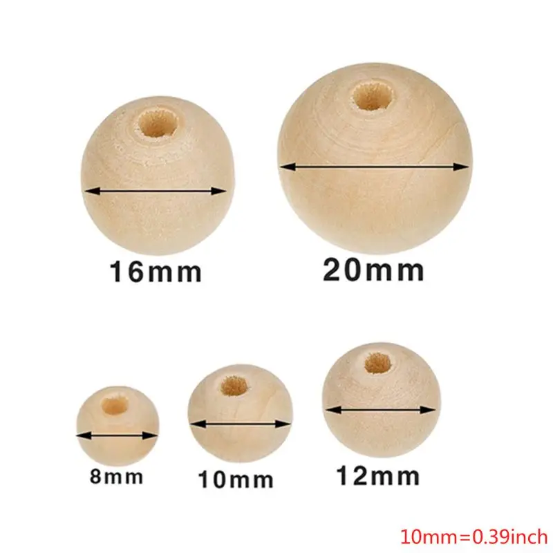 

Natural Round Wood Beads Loose Spacer Beads for DIY Jewelry Making, 150 Pieces,