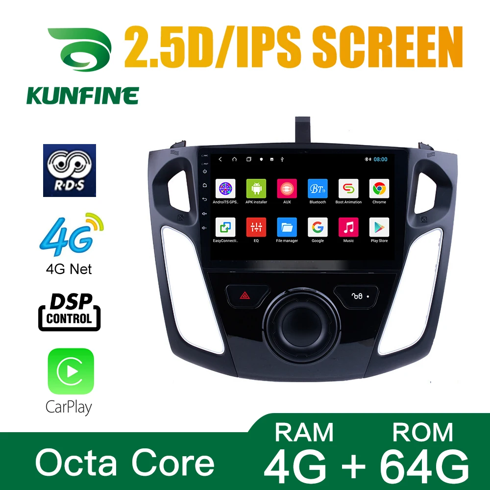 Octa Core 1024*600 Android 10 0 автомобильный DVD GPS навигатор плеер Deckless Car Stereo для Ford Focus 2012 2017