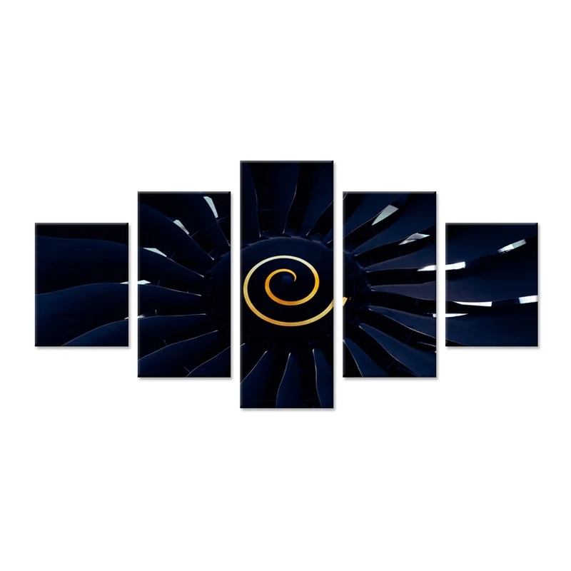 

5 Pieces Canvas Posters and Prints Bedroom Airplane Turbine Engine Home Decor Poster HD Painting for Room Decoration