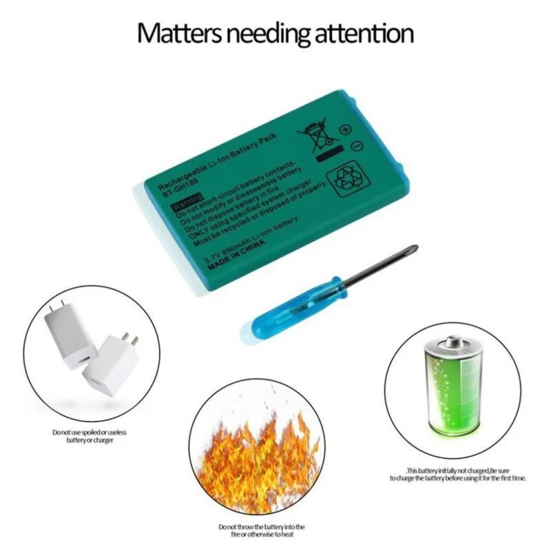 850mAh Rechargeable Lithium-ion Battery + Tool Pack Kit for Nintendo GBA SP | Электроника