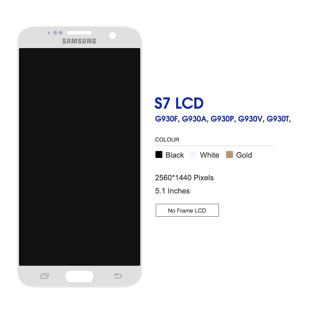 5 1 ''протестированный ЖК дисплей для Samsung Galaxy S7 G930 G930F сенсорный экран