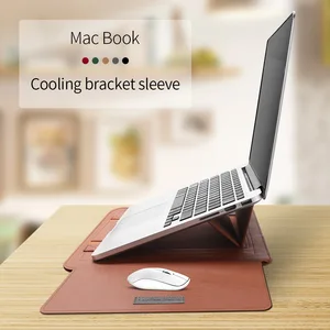 2021 new leather bracket laptop bag sleeve 11 12 13 14 inch for apple macbook air pro 13 3 for huawei matebook xiaomi lenovo free global shipping