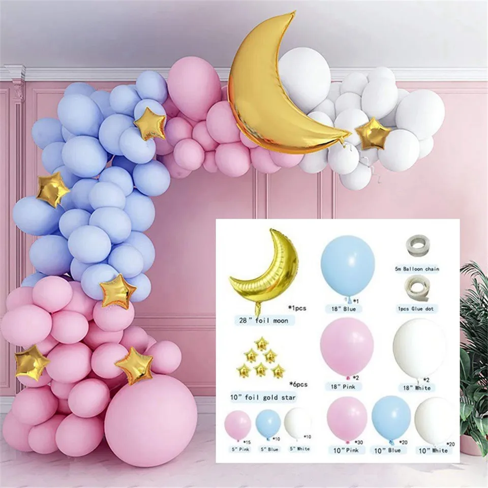 

120Pcs Balloon Arch Garland Kit Chrome Gold Latex Black Balloons Wedding Hawaiian Party Birthday Balloons Globos Decoration