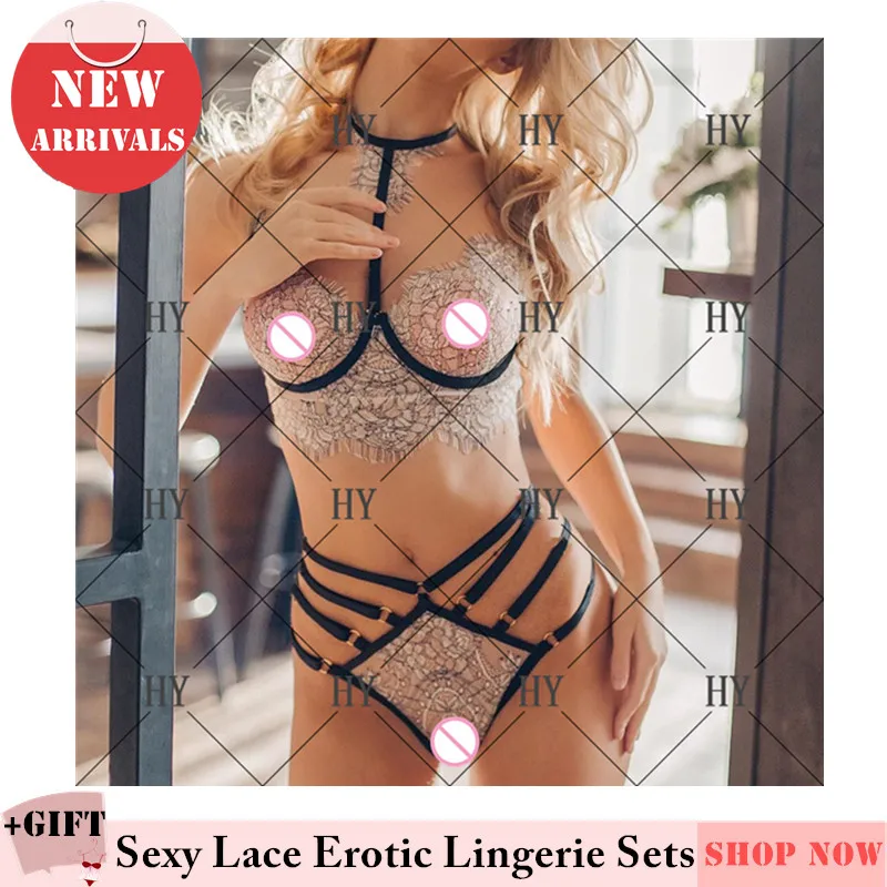 

Женское сексуальное эротическое белье, ночное белье, кружевной соблазнительный прозрачный кружевной Привлекательный бюстгальтер в три то...