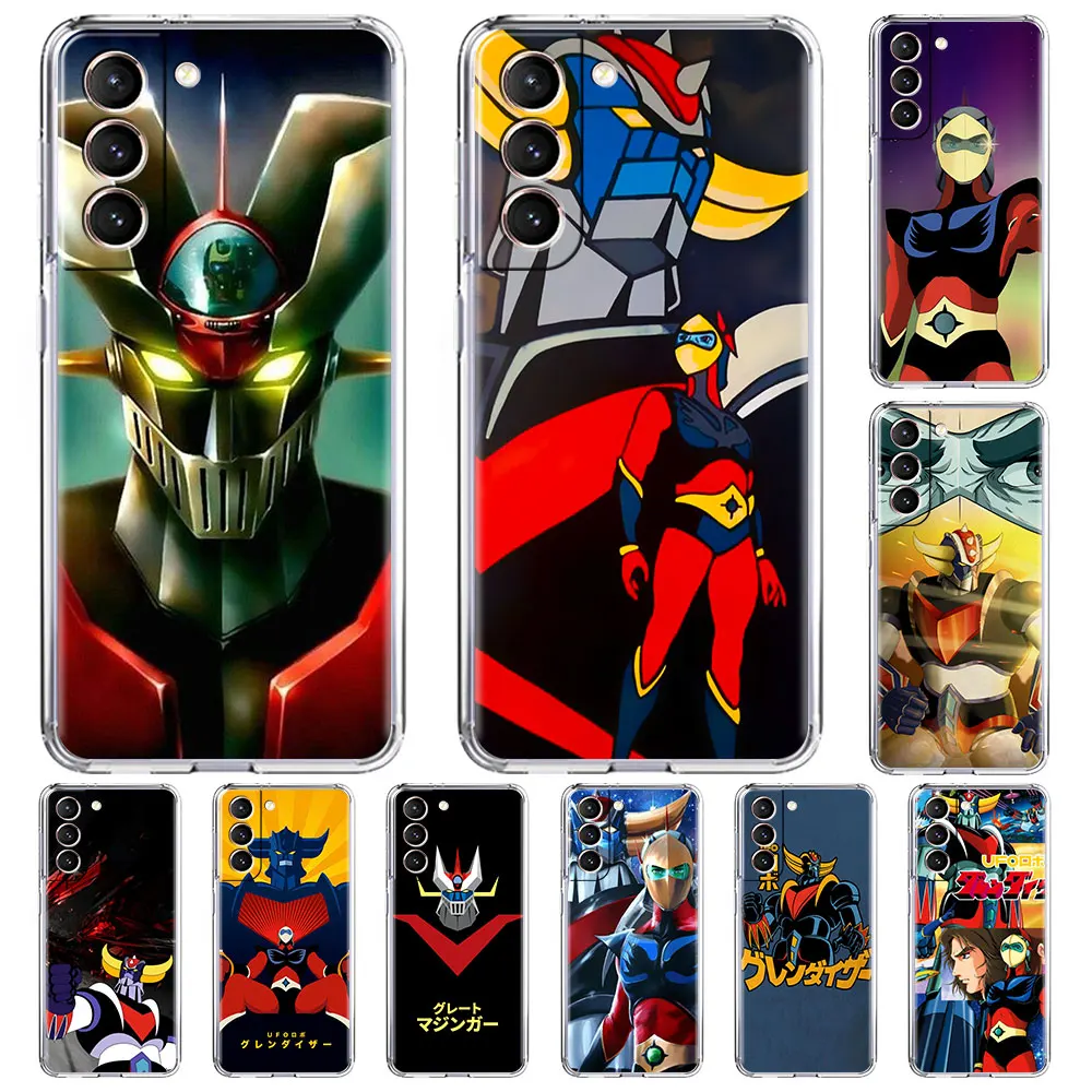 

Clear Transparent Case for Samsung Galaxy S20 FE S21 Ultra S10 Plus Note 10 Lite 9 Fitted Phone Soft Cover UFO Robot Goldorak