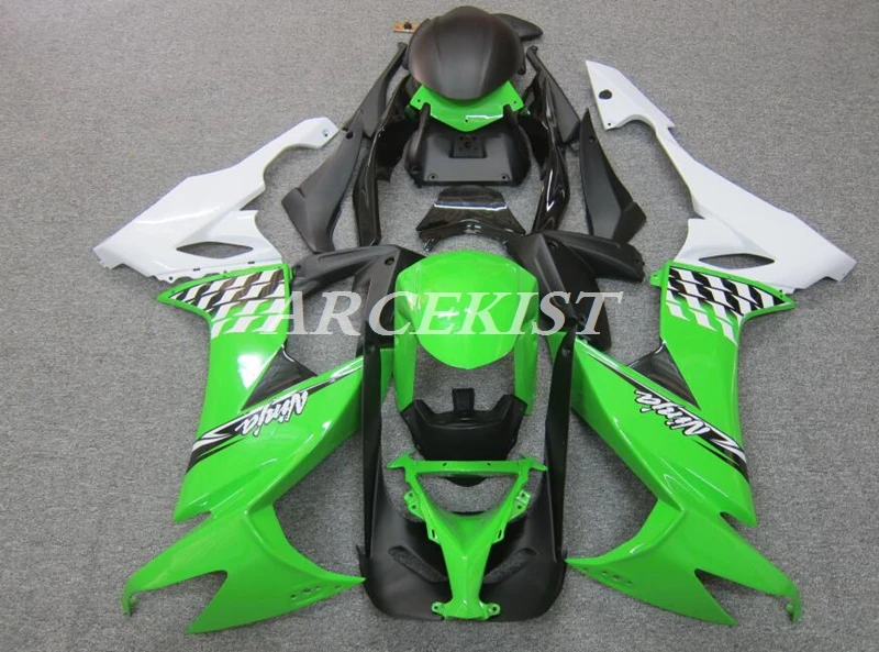 

Новый комплект обтекателей из АБС, подходит для Kawasaki Ninja ZX-10R ZX10R 2008 2009 2010 08 09 10, комплект кузова зеленого и белого цвета
