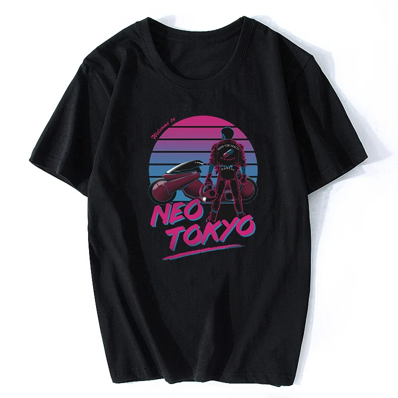 

Akira Welcome To Neo Tokyo Vintage Men T-shirt Harajuku Streetwear Cotton Camisetas Hombre Men Vaporwave Japan Anime Shirt