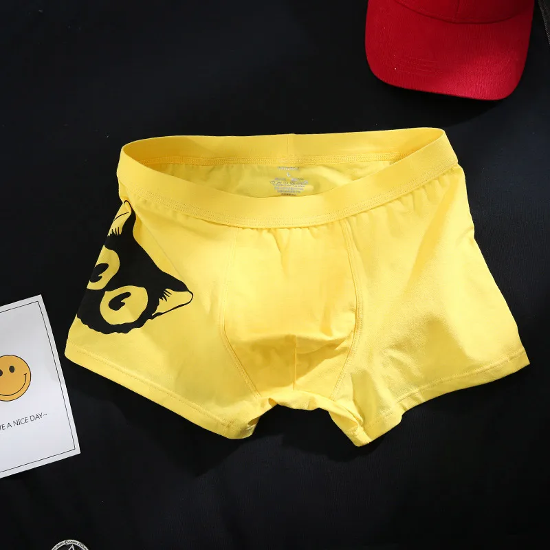 4 шт./партия мужского нижнего белья хлопковые трусы с рисунками из мультфильмов