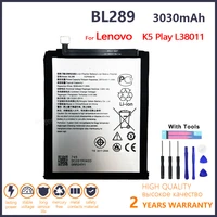 100 original bl289 3030mah battery for lenovo k5 play l38011 phone new batteries with gifts toolstracking number