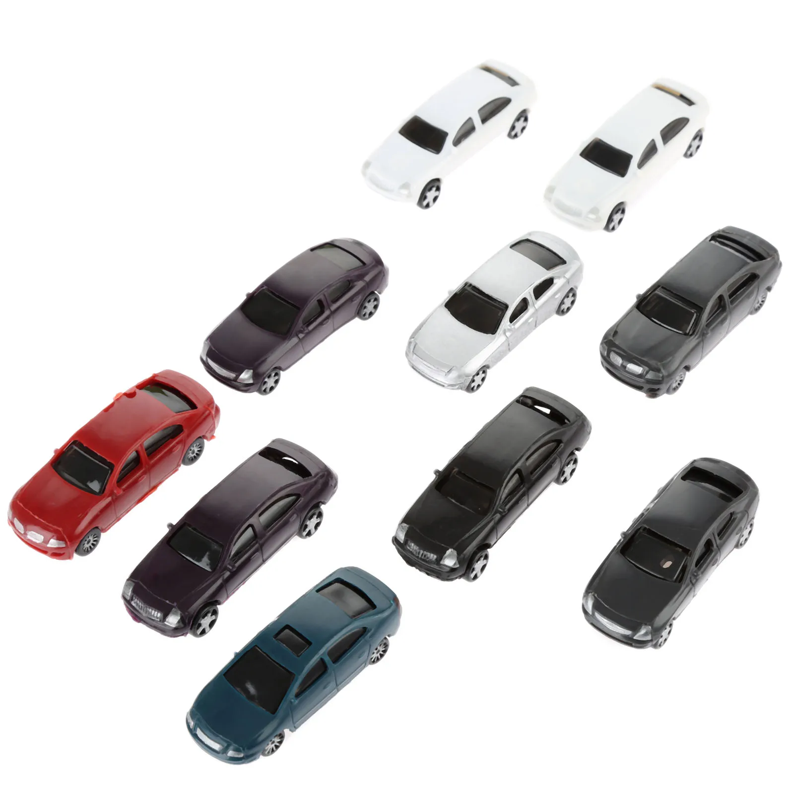10pcs Model Cars 1:100 HO Scale Railway Layout Architecture Train Multicolor For Doll House Room Box | Дом и сад
