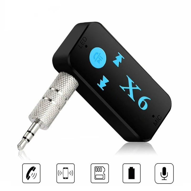 Мини приемник X6 Bluetooth 5 0 3 мм AUX автомобильный комплект стерео аудио музыка с