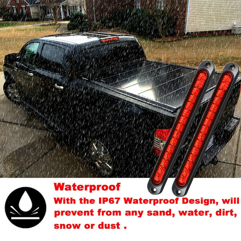 

15 LED Sealed Trailer Truck&Lorry Stop Tail Rear Stop Reverse Turn Brake Light Bar Warning Light Universal