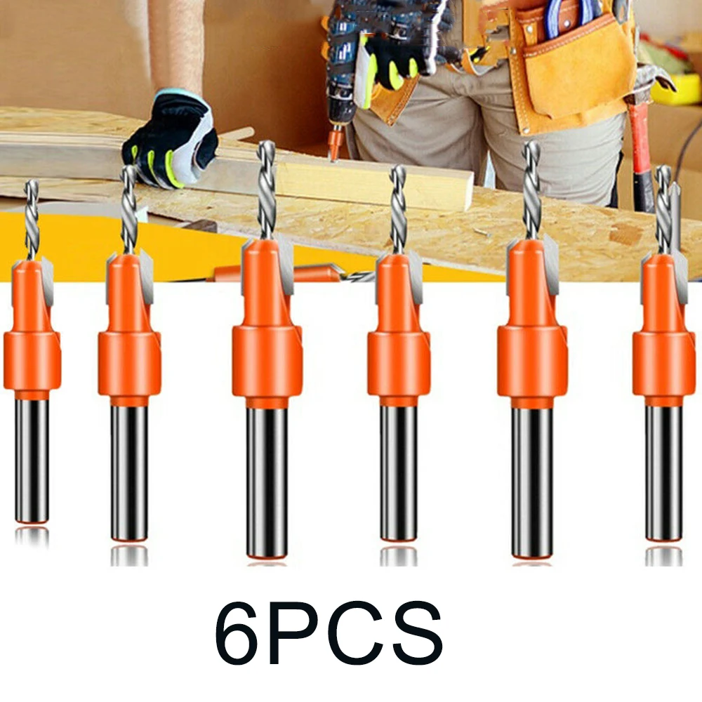 

Carbide Drill Bits Screw Chamfer Quick Change Carpentry Woodworking Tools