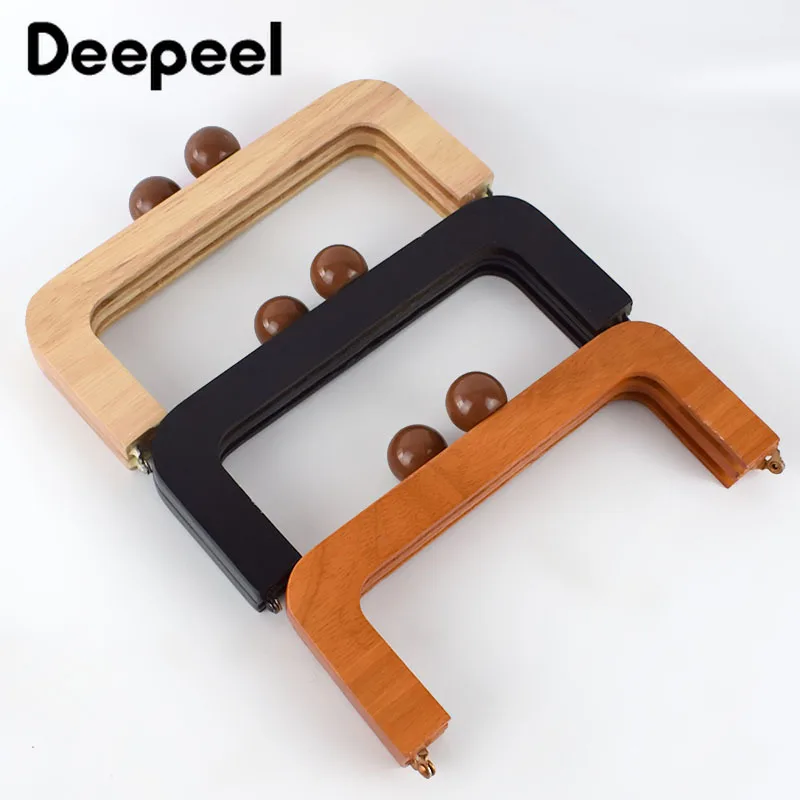 1/2 шт. Deepeel 20X8cm деревянный мешки из рамка деревянная ручка с механизмом поцелуем