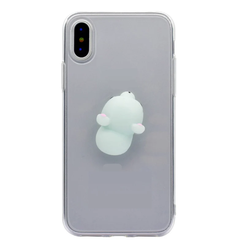 case with soft doll Силиконовый чехол-накладка из мягкого ТПУ Тонкий чехол Прозрачный чехол для мобильного телефона для samsung Galaxy A3 A5 J3 J5 J7 A6 A7 A8 A9 J4 J6 плюс - Цвет: case with soft doll