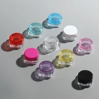 100pcs 3g 5g empty travel plastic square cosmetic jar skin care container bottle face cream sample vials pot nail art gel pack