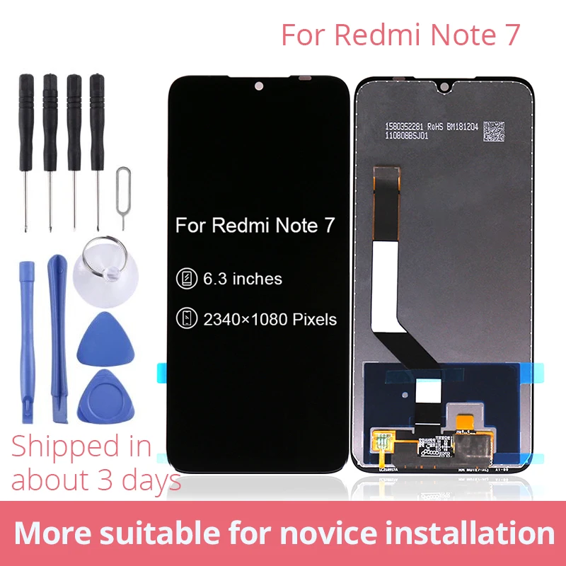 ЖК дисплей для Xiaomi Redmi Note 7 оригинальный сенсорный экран с дигитайзером в сборе Note7